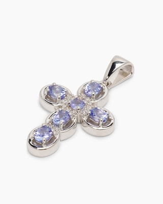 Produktabbildung 2 für Kreuzanhänger mit Tansanit AA+ und Zirkon