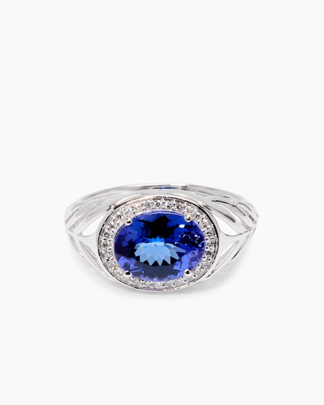 Ring mit Tansanit AAAAA Blaues Gold von Afrika & Brillanten