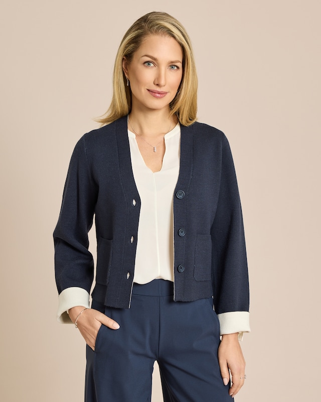 Double Face Strickjacke