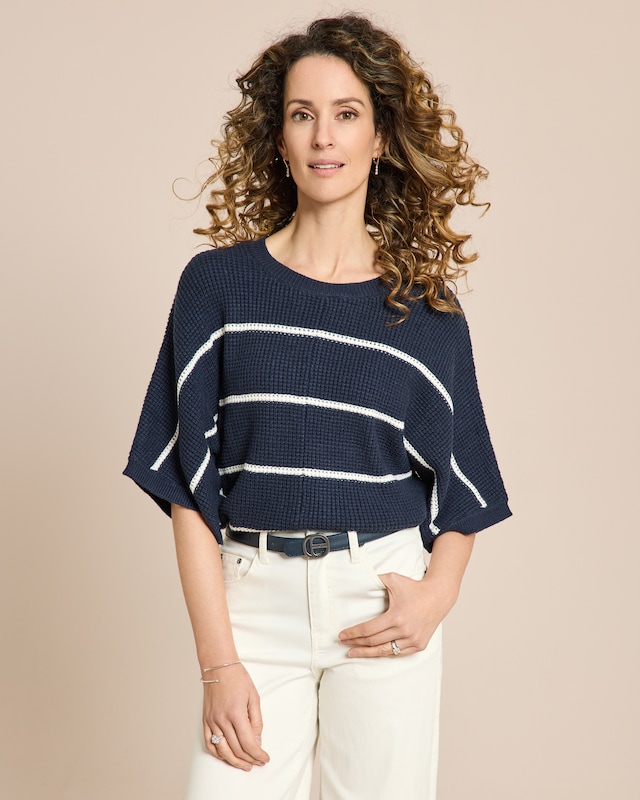 Oversize Pullover Waffelstrick