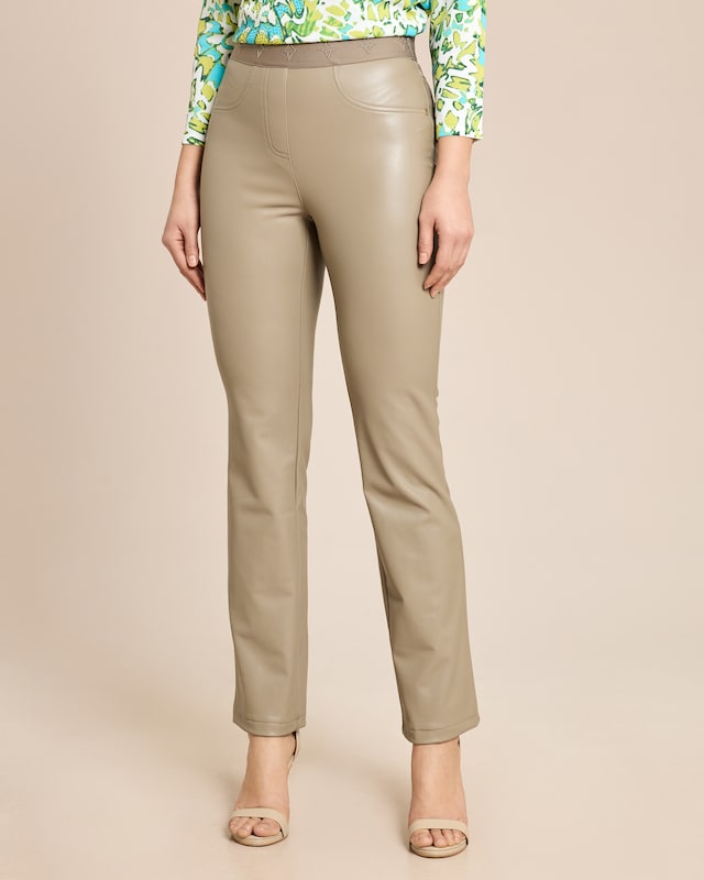 Bootcut-Hose aus Lederimitat