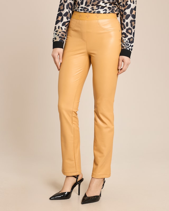 Bootcut-Hose aus Lederimitat