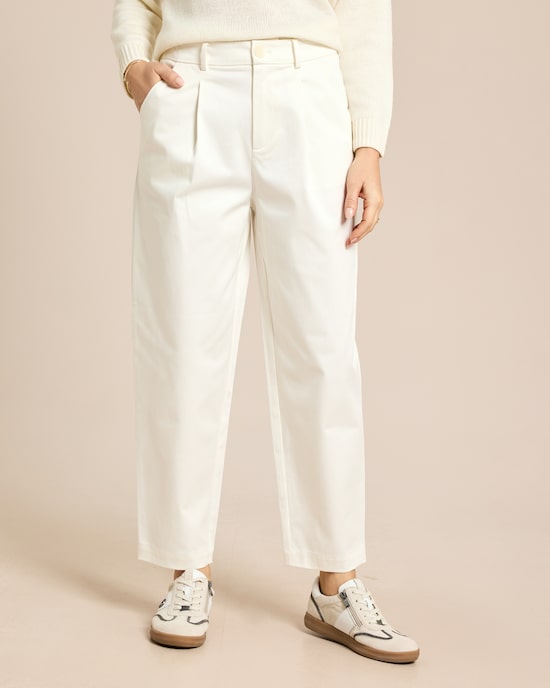 Produktabbildung für Barrel Fit Baumwollhose mit Bundfalte