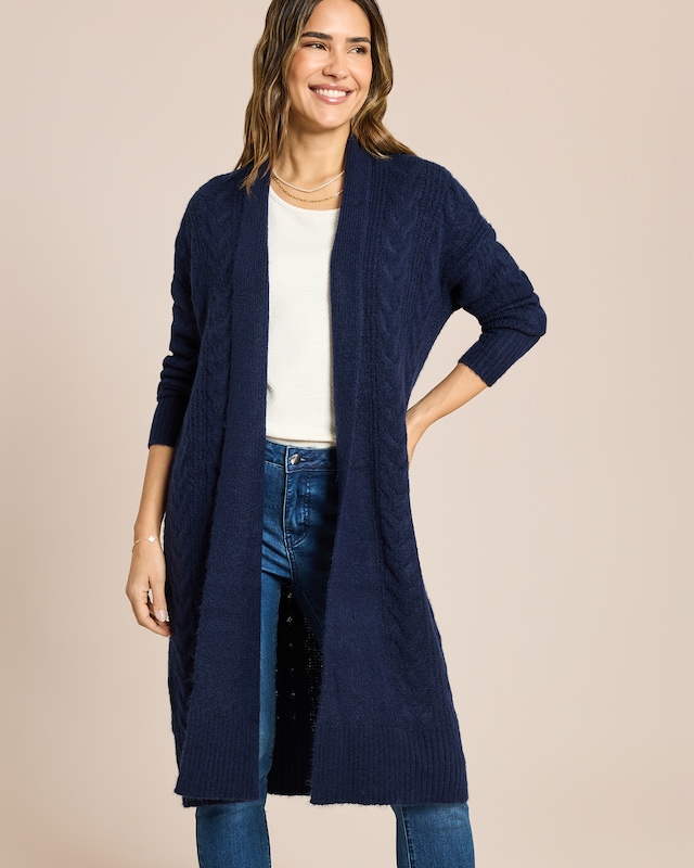 Cardigan mit Zopfstruktur