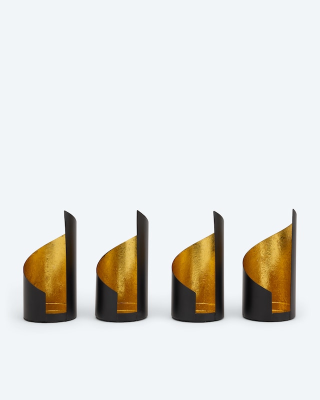 Stumpenkerzenhalter "Gold", 4tlg.