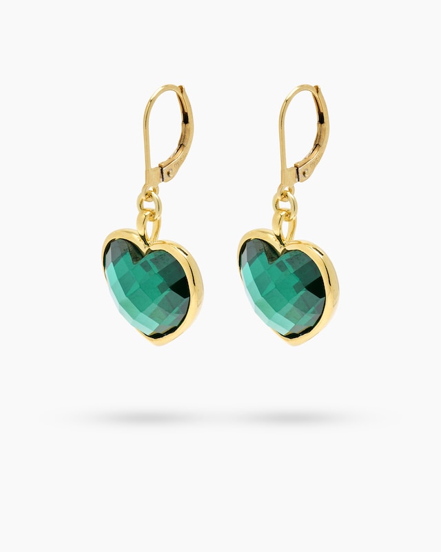 Herz-Ohrhänger mit Zirkonia