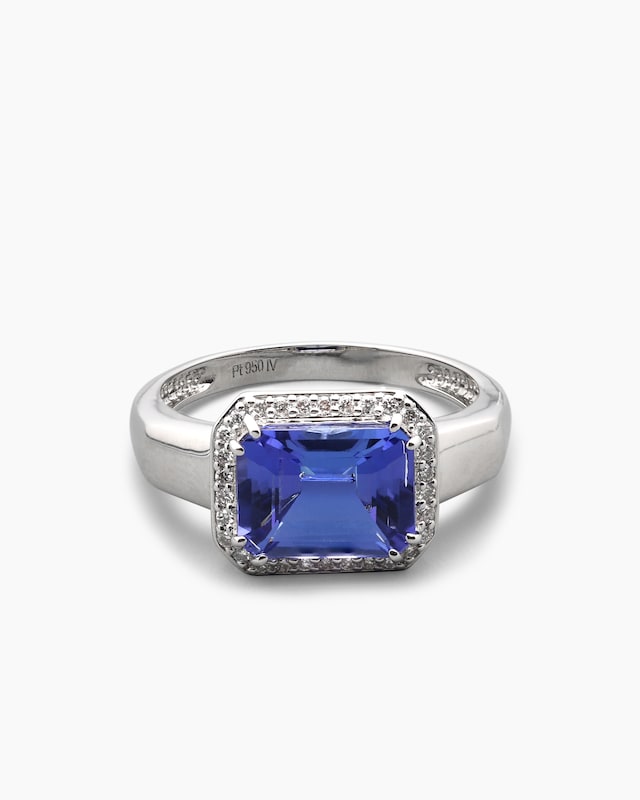 Ring mit Tansanit AAAAA & Brillanten