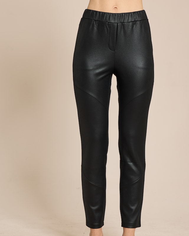 Hose in Velourslederoptik mit Prägung