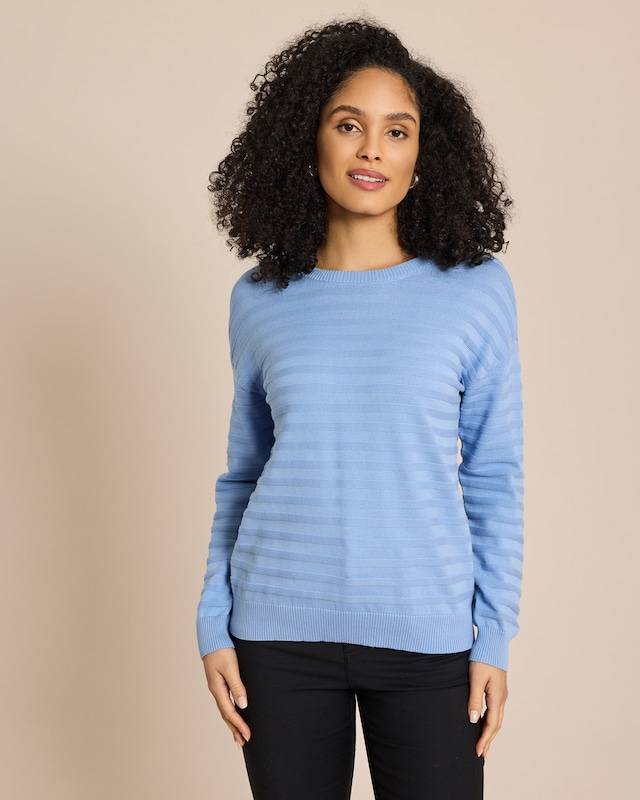 Pullover Supima Cotton Streifen tonal