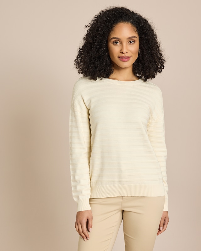 Pullover Supima Cotton Streifen tonal