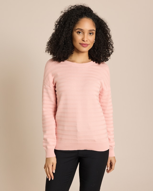 Pullover Supima Cotton Streifen tonal