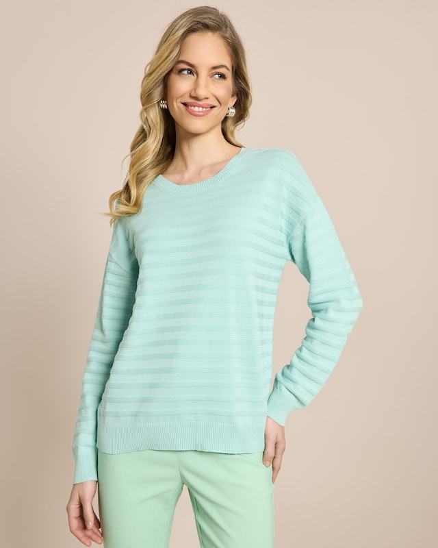 Pullover Supima Cotton Streifen tonal