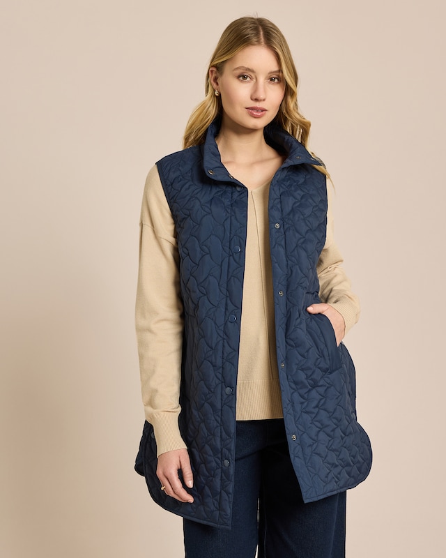 Leicht-Steppweste Lang