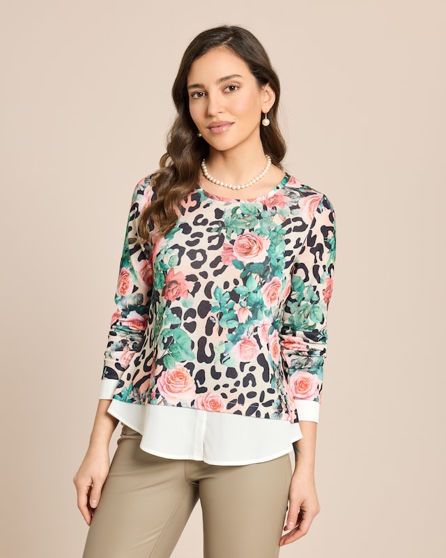 Pullover mit Blusendetail