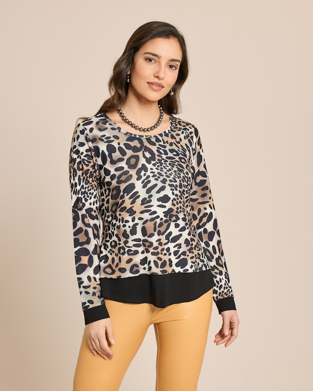 Pullover mit Blusendetail