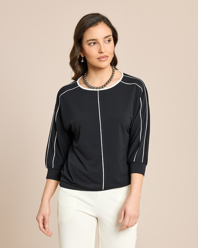 Shirt mit Kontrastbesatz