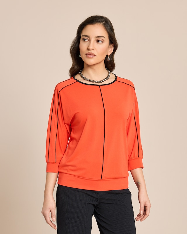 Shirt mit Kontrastbesatz