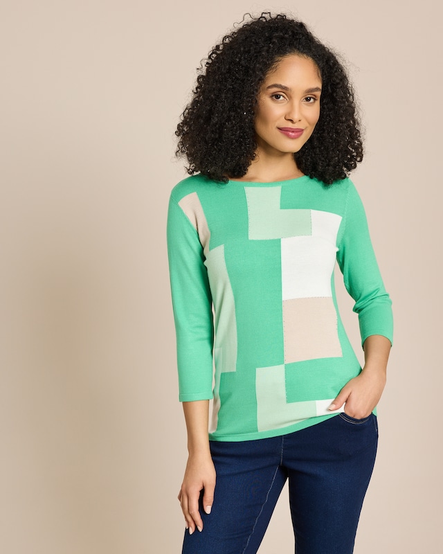 Pullover mit grafischem Strickmuster
