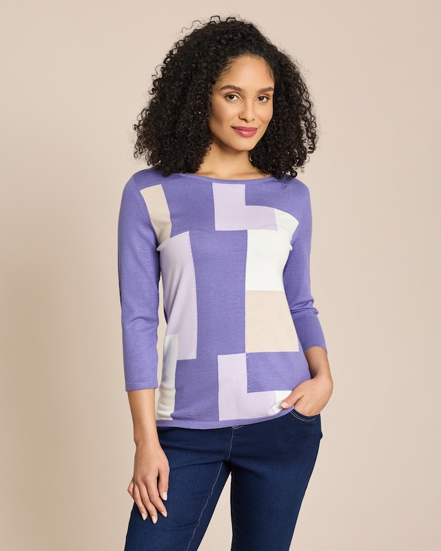 Pullover mit grafischem Strickmuster