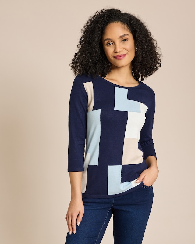 Pullover mit grafischem Strickmuster