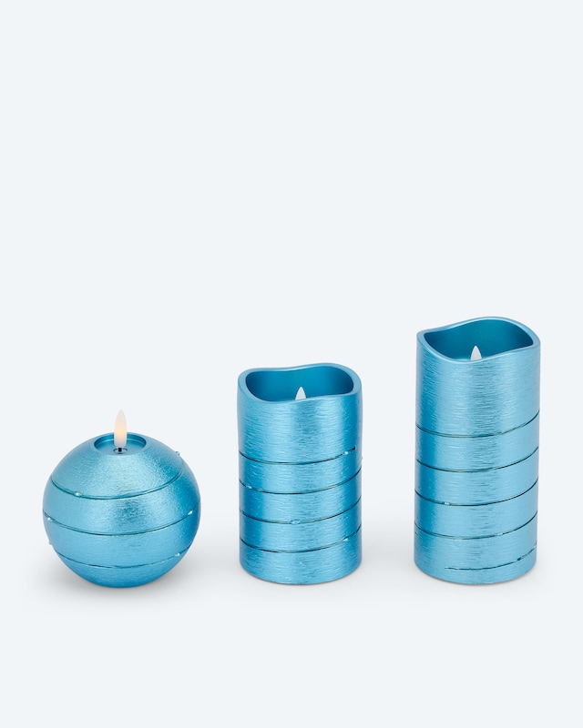 Kerzen-Set mit LED-Draht, 3tlg.