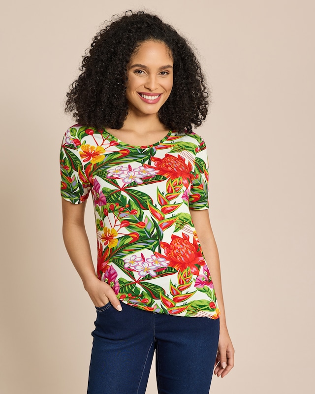 Shirt mit Big-Tropical-Druck