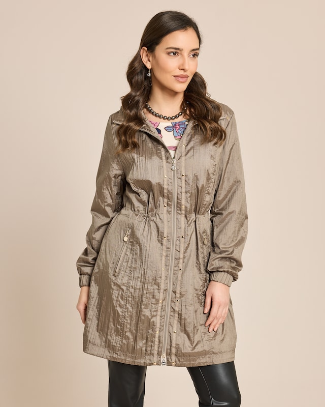 Longjacke in Crinkle-Optik