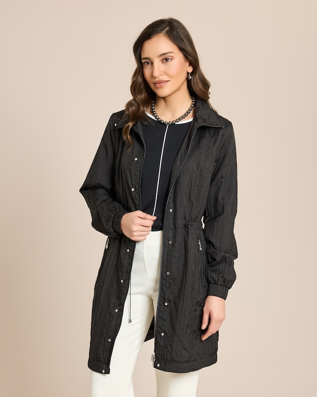 Longjacke in Crinkle-Optik