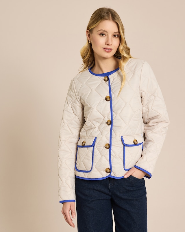 Leicht-Steppjacke mit Kontrasteinfassung