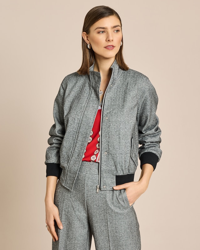 Blouson in Fischgrätoptik