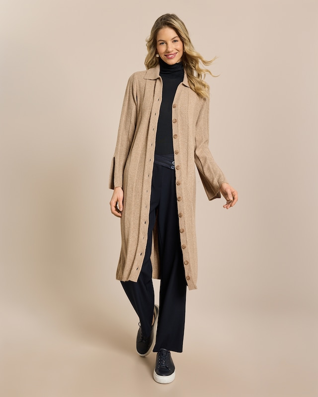 Cardigan mit breiter Rippenstruktur