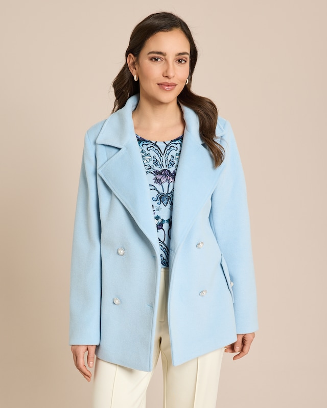 Wolloptikjacke mit Schmuckknöpfen