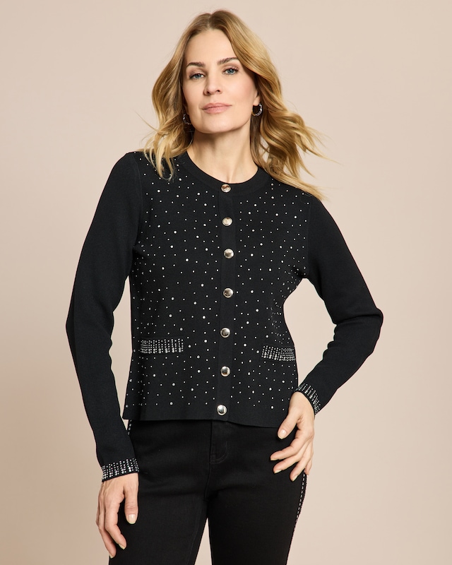 Strickjacke mit Strassdeko