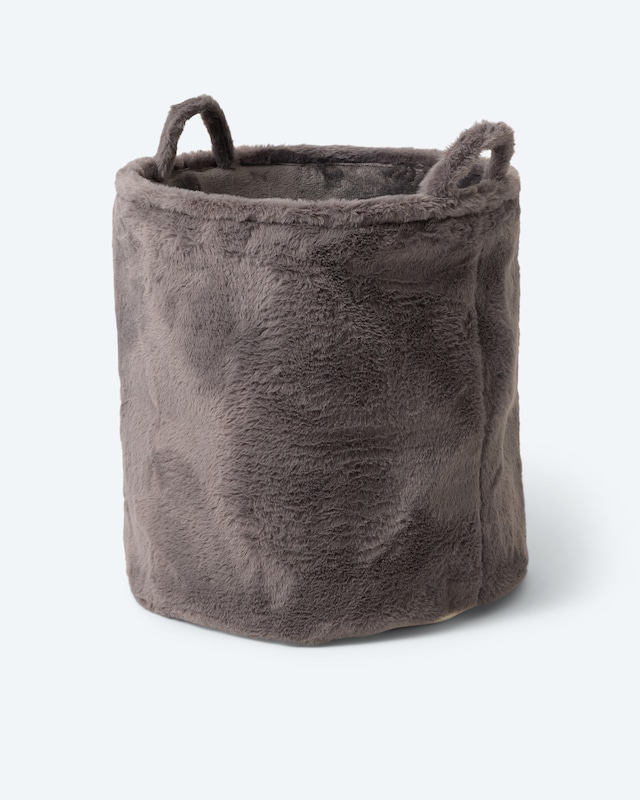 Aufbewahrungskorb in Kaninchenfell-Optik