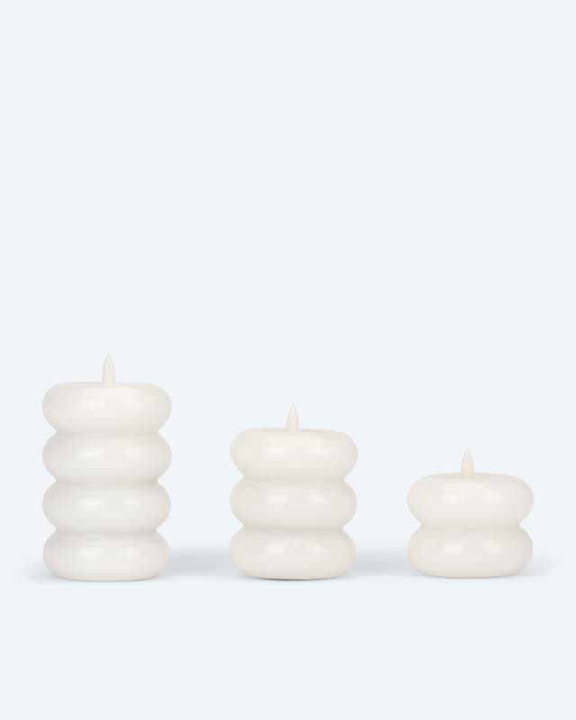 LED-Formkerze "Glossy", 3tlg.