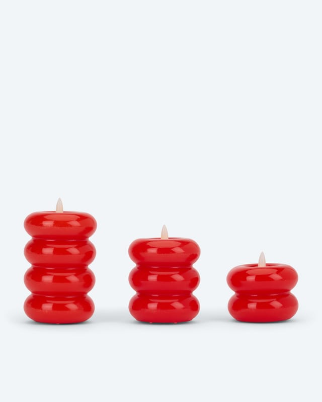 LED-Formkerze "Glossy", 3tlg.