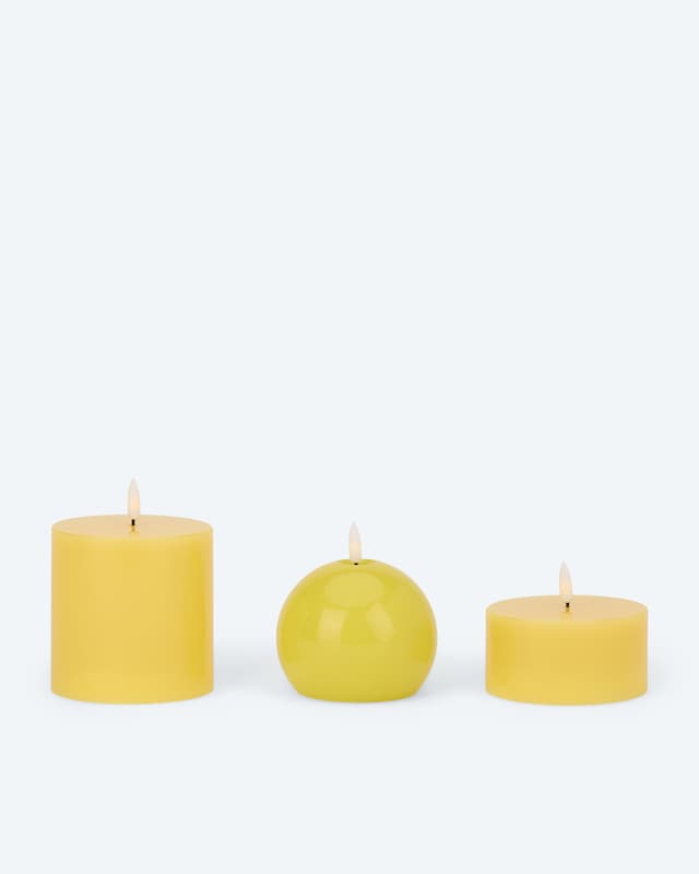 LED-Kerzen-Mix "Glossy", 3tlg.