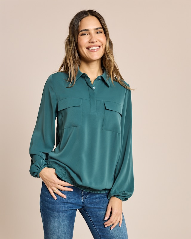 Schlupfbluse mit elastischem Bund