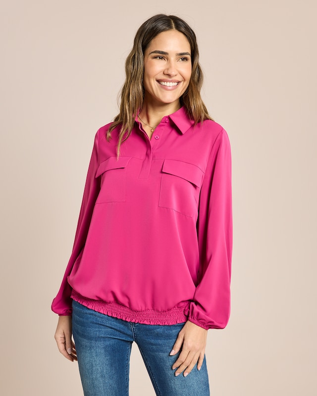 Schlupfbluse mit elastischem Bund