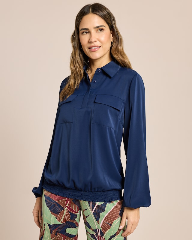 Schlupfbluse mit elastischem Bund