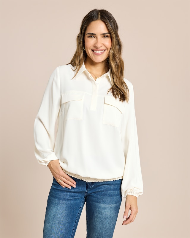 Schlupfbluse mit elastischem Bund