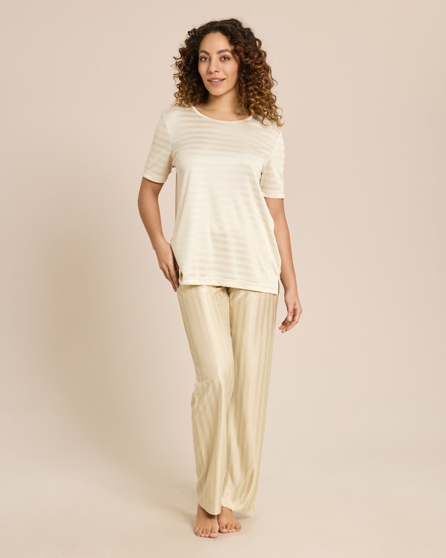 Hausanzug "Glanzstreifen" uni