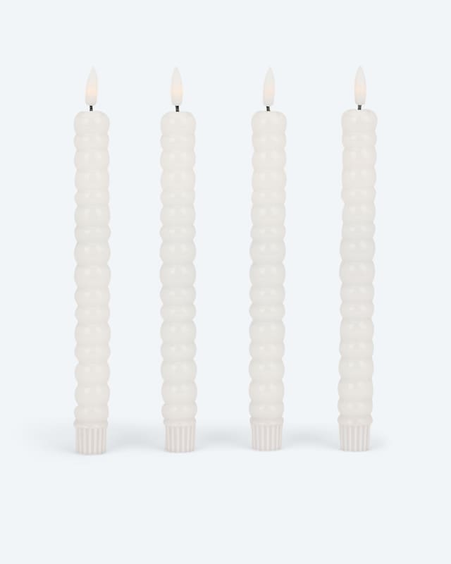 LED-Formstabkerzen "Glossy", 4tlg.