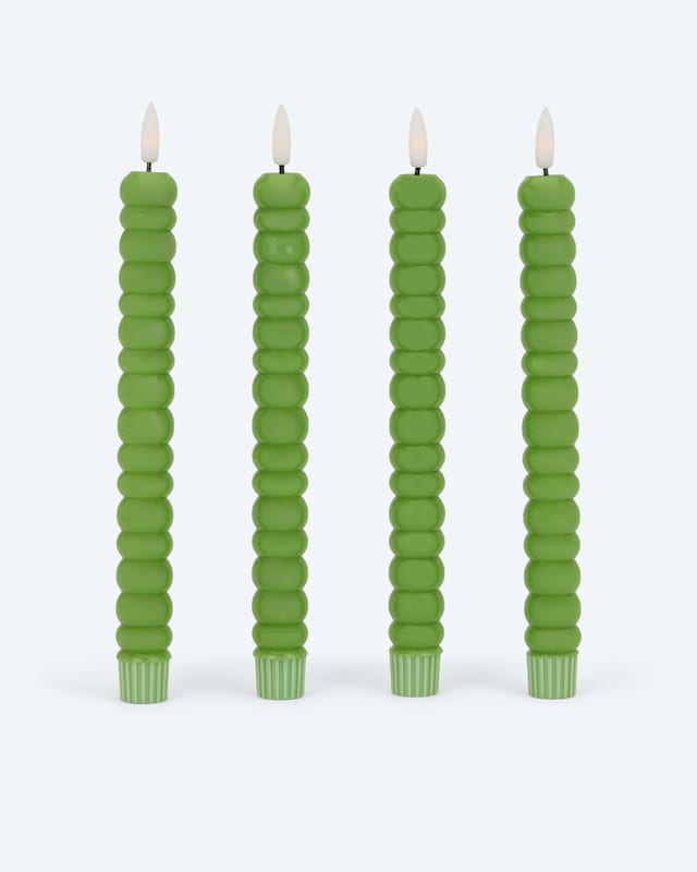 LED-Formstabkerzen "Glossy", 4tlg.