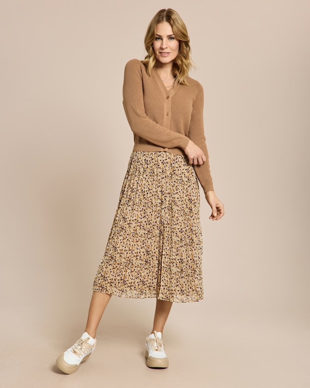 Strickkleid mit Plissee Rock