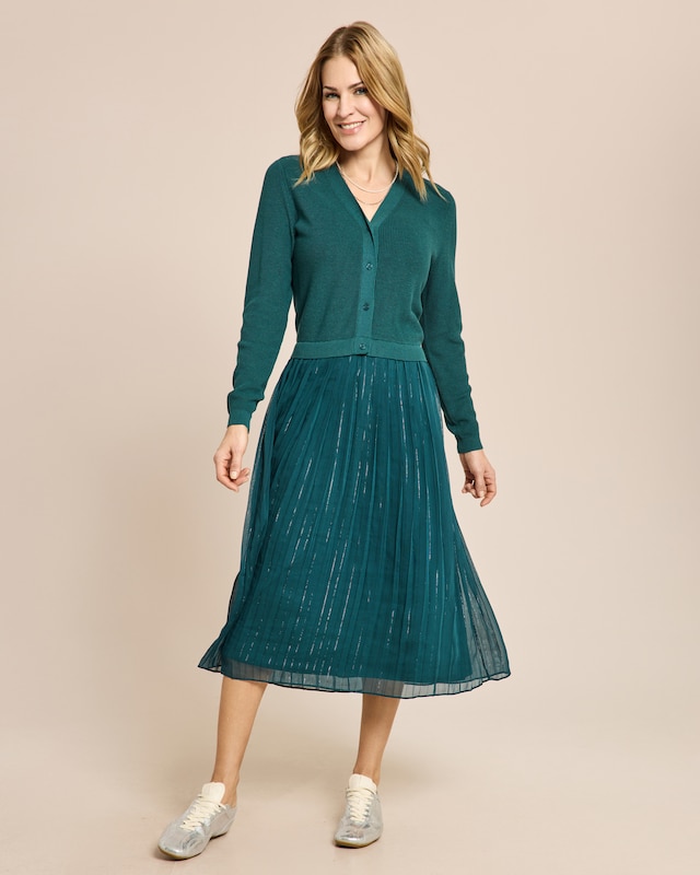 Strickkleid mit Plissee Rock