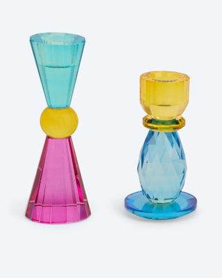 Produktabbildung 1 für Glas-Stabkerzenhalter, 2tlg.