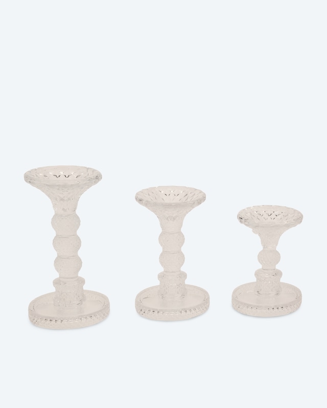Glas-Stumpenkerzenhalter, 3tlg.