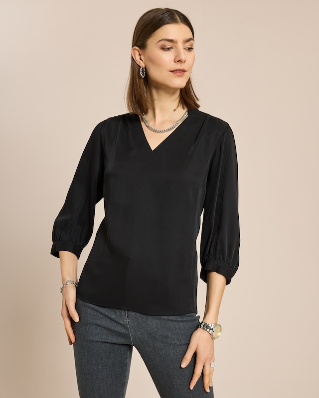 Blusenshirt mit V-Ausschnitt