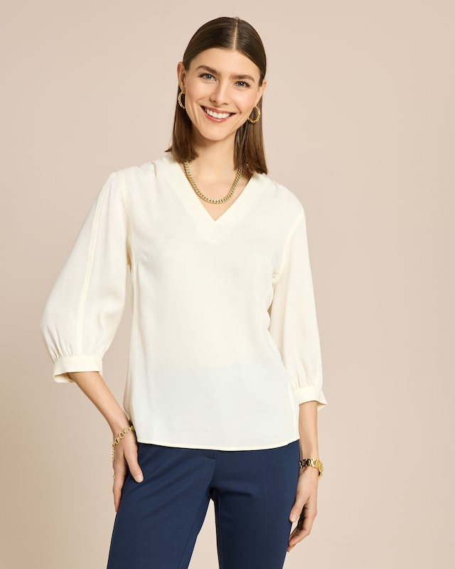 Blusenshirt mit V-Ausschnitt